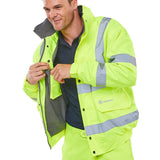 High-Vis Bomber Jacket with fleece lining and collar