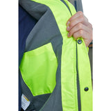 High-Vis Bomber Jacket showing internal and phone pocket