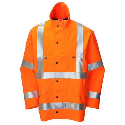 Hi-Vis Foul Weather Jacket Orange front view