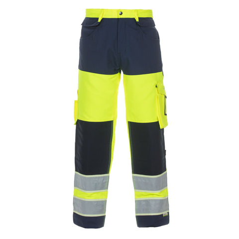 Saturn Yellow / Navy Hi-vis Gid Two Tone Trousers front view