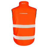 Reflective tape orange bodywarmer for enhanced visibility and safety