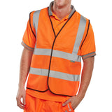 High Visibility Polyester Waistcoat/Vest - Orange, EN ISO 20471 Class 2