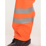 Hi-vis PU Overtrousers - Orange | Breathable Polyester with PU Coating, Elasticated Waist, Studded Ankles