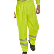 Hi-vis PU Overtrousers - Saturn Yellow | Breathable Polyester with PU Coating & 3M Retro-reflective Tape