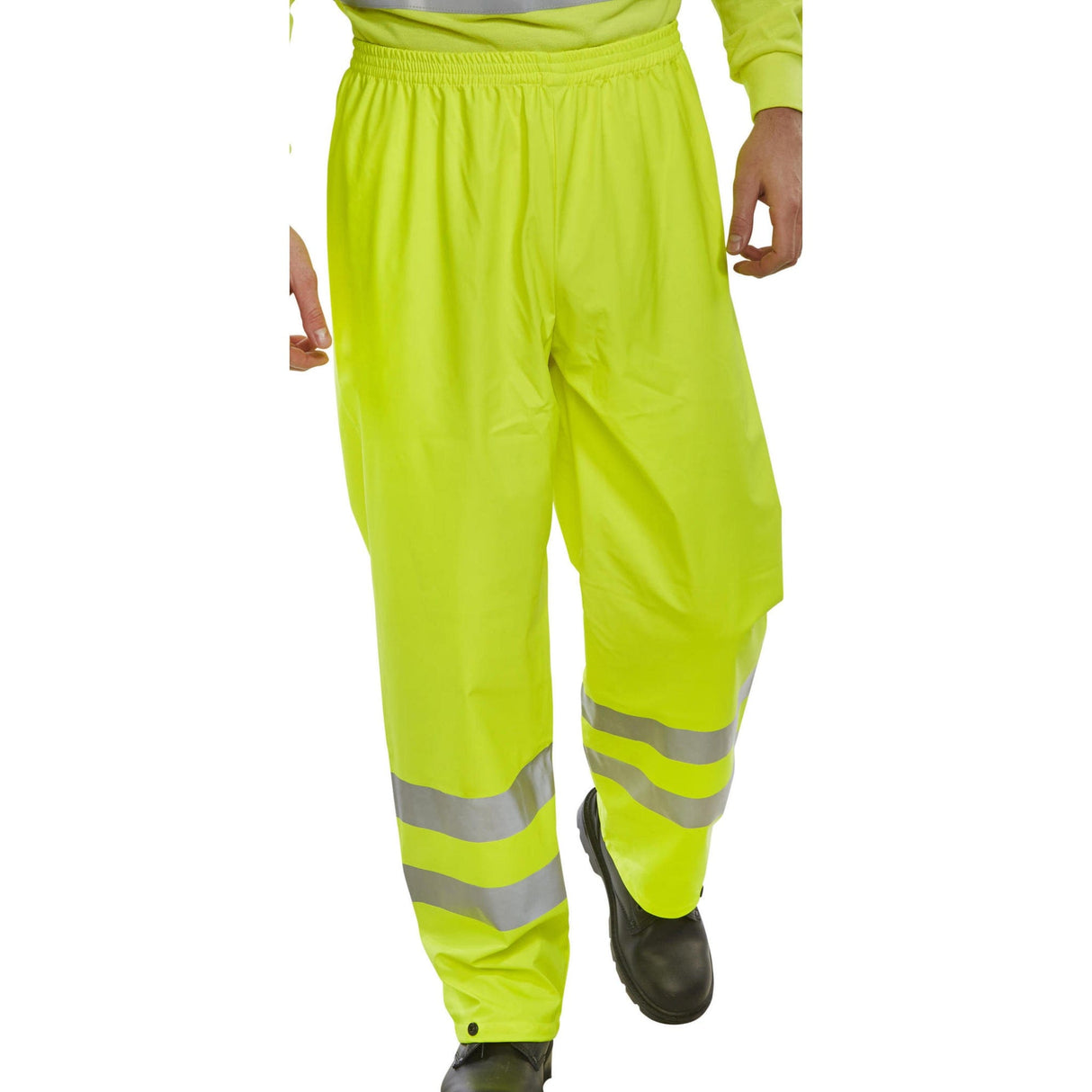 Hi-vis PU Overtrousers - Saturn Yellow | Breathable Polyester with PU Coating & 3M Retro-reflective Tape