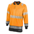 Two Tone Long Sleeve Polo Shirt