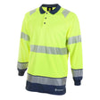 Two Tone Long Sleeve Polo Shirt