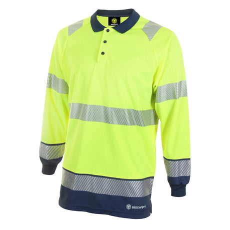 Two Tone Long Sleeve Polo Shirt