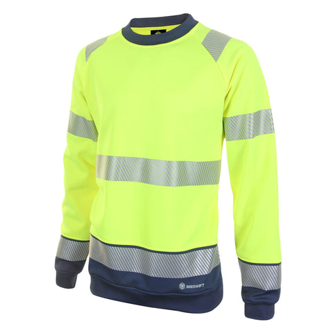 Hi-vis Saturn Yellow/Navy Blue Two-tone Sweatshirt | EN ISO 20471 Certified