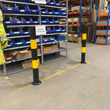 High Visibility Black & Yellow Crash Protection Bollard - 1000mm Above Ground