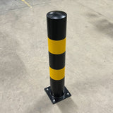 High Visibility Black & Yellow Crash Protection Bollard - 1000mm Above Ground