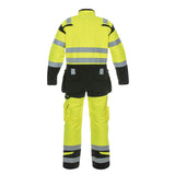 Hove Hi-vis Two-tone Coverall Saturn Yellow/Black - Adjustable Cuffs & Waist | Multiple Pockets | Elastic Detail