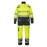 Hove Hi-vis Two-tone Coverall Saturn Yellow/Black - Concealed Zip | Adjustable Cuffs & Waist | Multiple Pockets