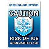 Ice Warning Flashing LED Safety Sign with ultra-bright blue LEDs.