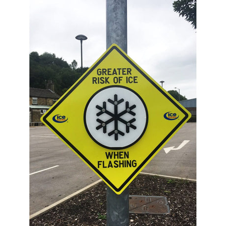 Ice Warning Diamond Shaped Flashing