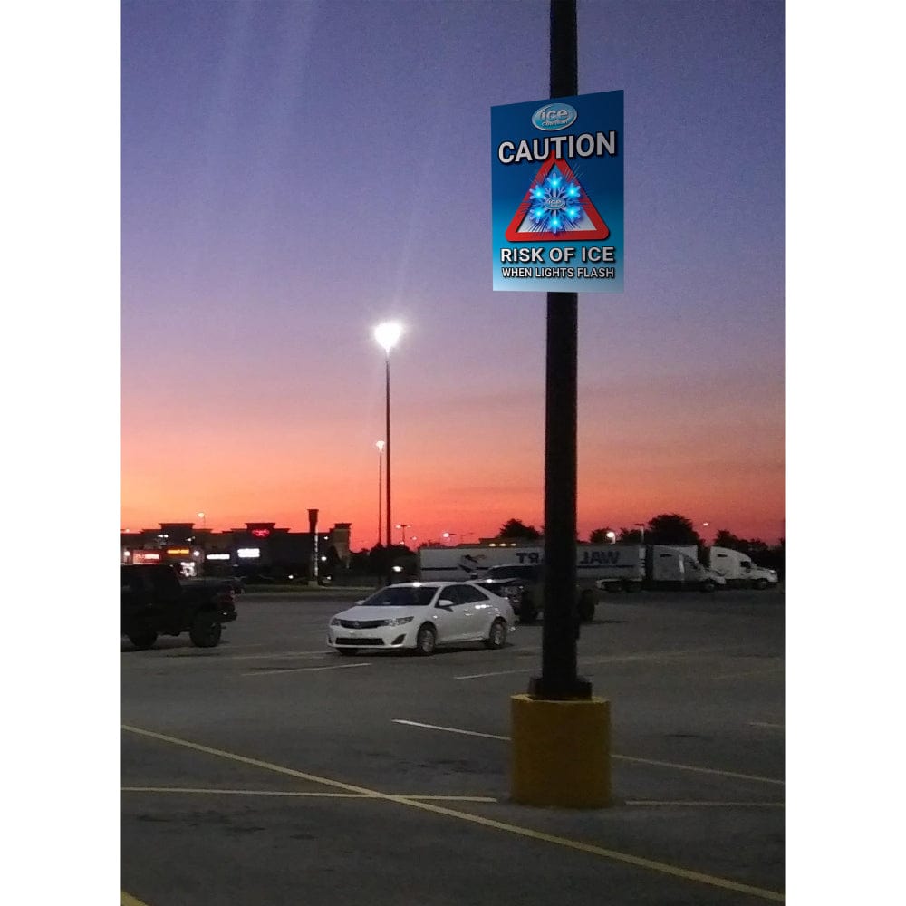 Ice Warning Flashing LED Safety Sign