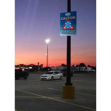 Ice Warning Flashing LED Safety Sign