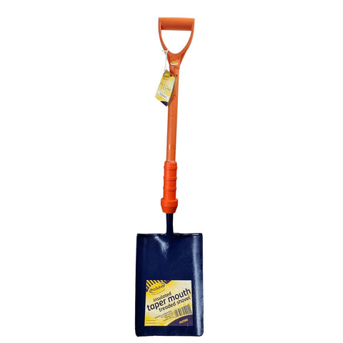 Insulated Taper Mouth Shovel - Ideal for Concrete Mixing, Tarmac Work, Cement, Backfilling Trenches, and Ballast Handling - BS8020:2011 Compliant - 1,000 Volts Guarantee