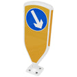 3SIXTY white-frame self-righting bollard with keep-right arrow sign