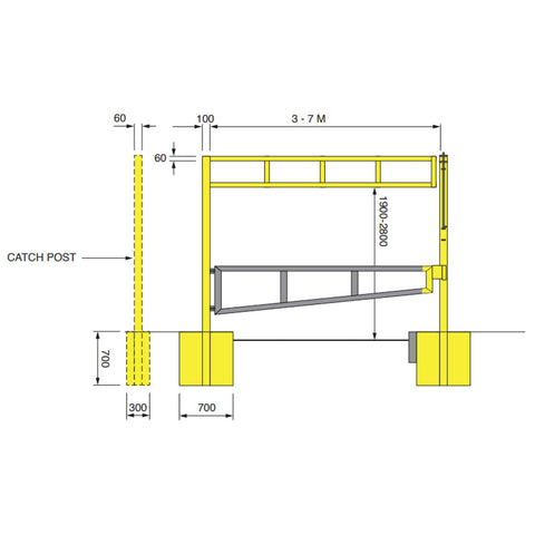 Ladder Style Single Leaf Opening Height Barrier With Lower Gate