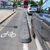 Lane separators improve vehicle and cycle lane safety in urban environments.