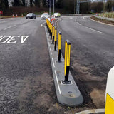 Strong rubber lane separators designed for long-lasting traffic lane segregation.