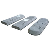 Recycled rubber lane separators for vehicle and bicycle traffic division.