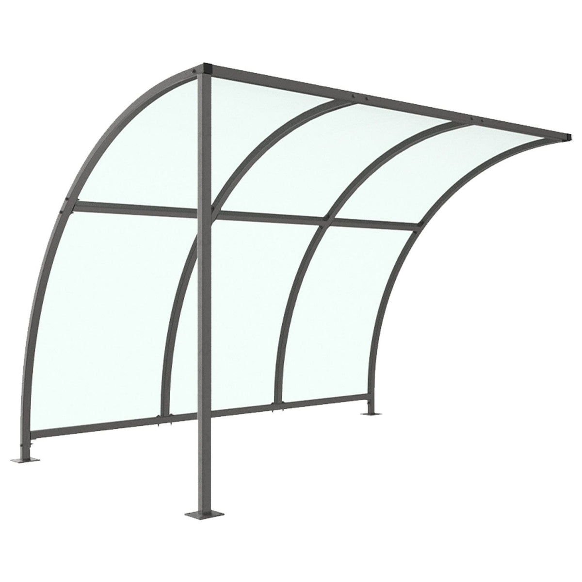 Open Sided Platform Leyton Open Sided Bike Shelter Clear Petg Cladding | SSUK