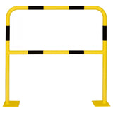 light-duty-yellow-black-high-visibility-hoop-guard-light-duty-indoor-use-industrial-warehouses-depots-factories-safety-commercial-steel-powder-coated-distribution-forklift-damage-pallet-racking-impact-protection