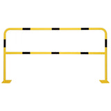 light-duty-yellow-black-high-visibility-hoop-guard-light-duty-indoor-use-industrial-warehouses-depots-factories-safety-commercial-steel-powder-coated-distribution-forklift-damage-pallet-racking-impact-protection