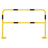 light-duty-yellow-black-high-visibility-hoop-guard-light-duty-indoor-use-industrial-warehouses-depots-factories-safety-commercial-steel-powder-coated-distribution-forklift-damage-pallet-racking-impact-protection