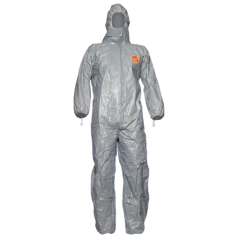 Grey Anti-Static Hooded Coverall for Biohazard Protection