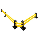 low-level-BLACK-BULL-ECO-barrier-modular-design-industrial-safety-warehouse-perimeter-protection-barricade-crash-impact-protection-boundary-fencing-collision-forklift-factories-guard-high-visibility-yellow-black-bolt-down-centre-middle-section