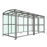 MC1 Badby bike shelter with durable clear PETG and steel frame.