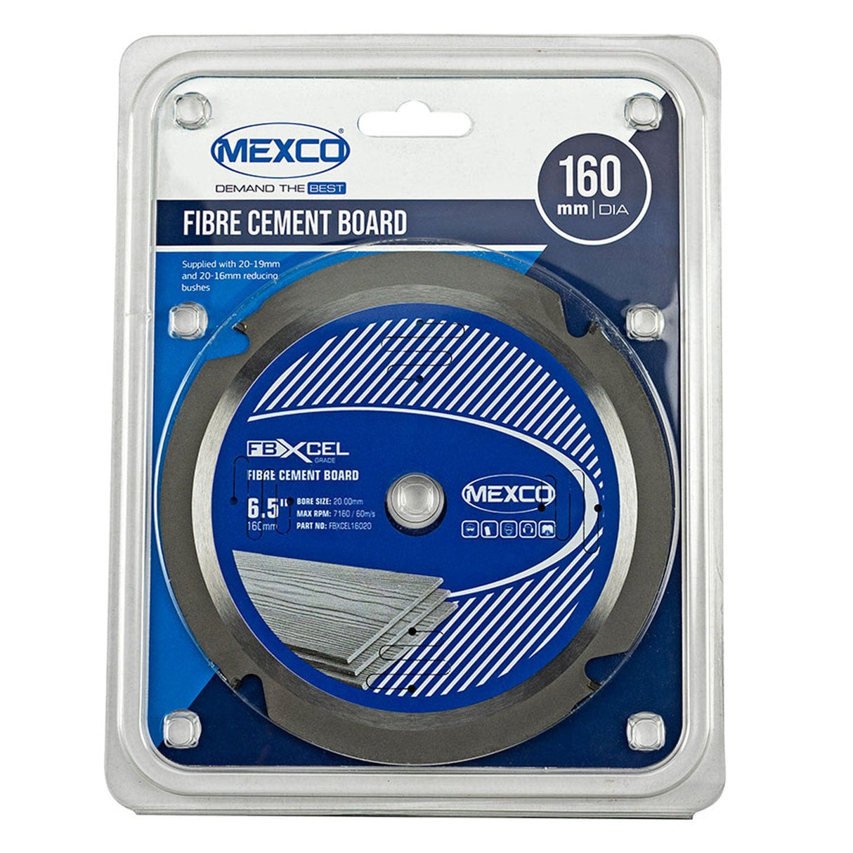 Mexco FBXCEL 160mm Fibre Cement Board PCD blade