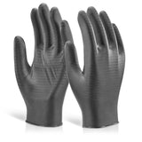 Nitrile disposable gloves with textured grip, black