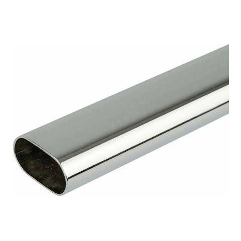 Elevate your space with our stainless steel oval tube featuring chrome effect plating. Ideal for wardrobe and towel rails, this high-quality metal tube is perfect for both domestic and light commercial use. Available in various sizes for versatility.