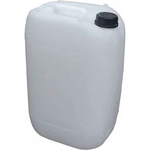 25L Heavy-Duty Plastic Water Container with Screw Cap & Carry Handle - Watertight & Stackable. UN-Approved for Water Transport. Ideal for Portable Water Supply. Tap Sold Separately. 25L Capacity. 