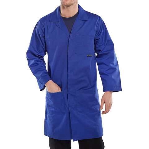 Poly Cotton Warehouse Coat - Royal Blue