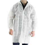 White Polprop Disposable Coverall/Boilersuit crafted from non-woven polypropylene.