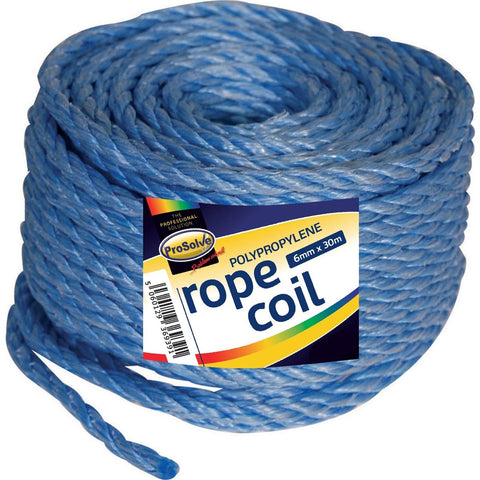 Blue Polypropylene (Poly) Rope - 3-Strand Construction - Rot & Mildew Resistant - Floats - Versatile for Securing, Tying, Barriers - Strong General Use Rope