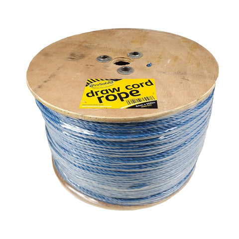 Blue Polypropylene Rope - 6MM x 500M Drum - Versatile 3-Strand Construction - Ideal for Ducting & Various Industries - Rot & Mildew Resistant - Floats - Strong General Use Rope
