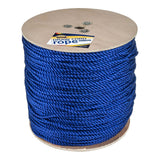 Blue Polypropylene (Poly) Rope - 3-Strand Construction - Rot & Mildew Resistant - Floats - 500m Length - Versatile for Securing, Tying, Barriers - Strong General Use