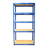 Blue Boltless Shelf Kit - Multi-Purpose Shelving System for Offices, Garages, and Sheds - Easy Boltless Assembly - 1800mm x 900mm x 450mm - Epoxy Coated Frame - Order Today!