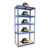 Blue Boltless Shelf Kit - Versatile Shelving Solution for Offices, Garages, and More - Easy Assembly - 1800mm x 900mm x 450mm - Epoxy Coated Frame - Buy Now!