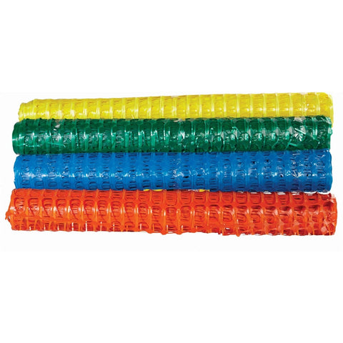 Premium Strong Temporary Fencing: Quick Setup, High Visibility, Weatherproof, Versatile Usage, Steel Pins, Range of Colors (Orange, Green, Blue, Yellow).
