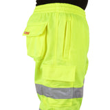 Comfortable Saturn Yellow Rail Spec Hi-vis Fleece Jogging Bottoms/Trousers with elasticated waist