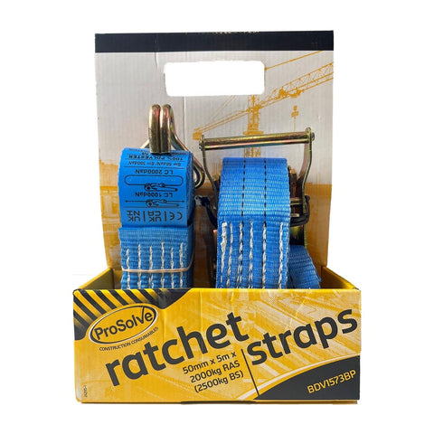 Strong 50mm Ratchet Tie-Down with J Hooks | Weatherproof, Eco-Friendly Packaging | 5m x 50mm, 2000kg Breaking Strength | EN12195-2 Compliant