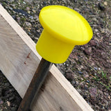 High-Visibility Rebar Identification Caps: Durable, Tough, Hi-Vis Plastic Mushroom-Shaped Protection Caps for Protruding Steel Bars. Bright Colour Enhances Visibility. Ideal for On-Site Rebar End Coverage. Knock-on Taper Fit Ensures Secure Installation.