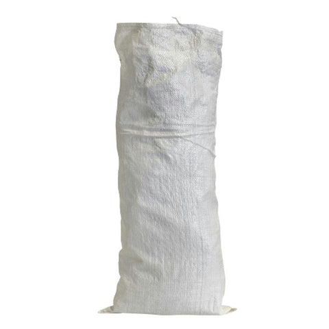 Discover our durable white UV-stabilized polypropylene sandbag, designed with a tie-string mouth for secure closure. The UV protection enhances longevity, making them ideal for outdoor use. Primarily utilized for securing traffic signs on roads, motorways, and flood protection. 